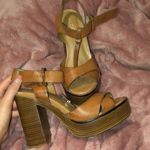 Aldo chunky T-strap heel
